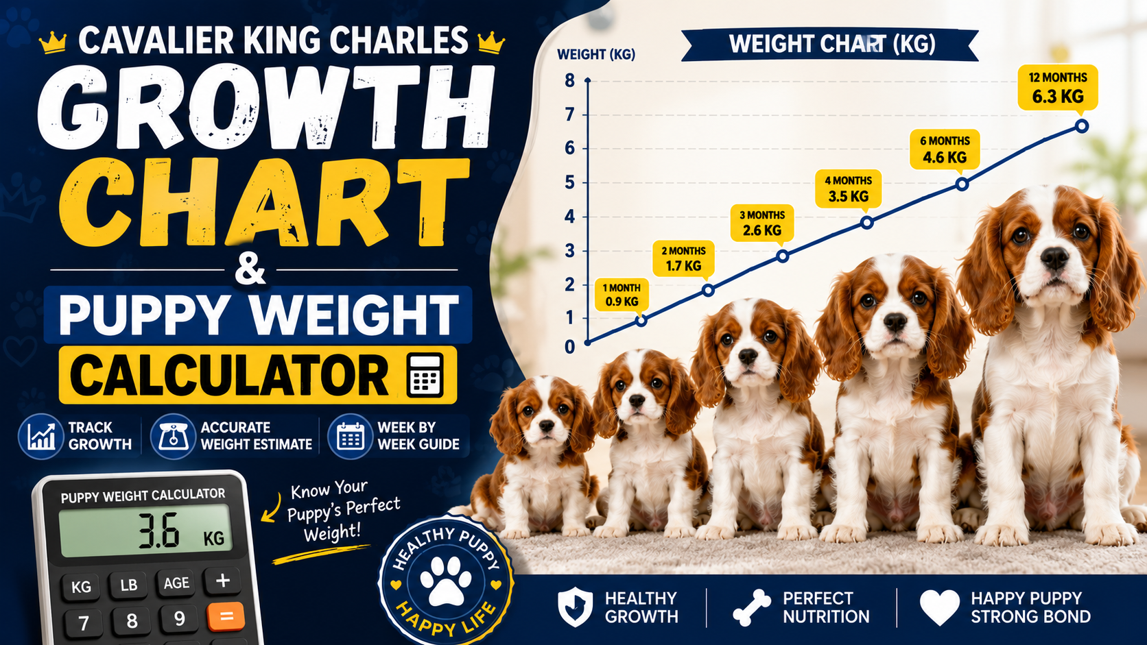 Cavalier King Charles Growth Chart & Puppy Weight Calculator