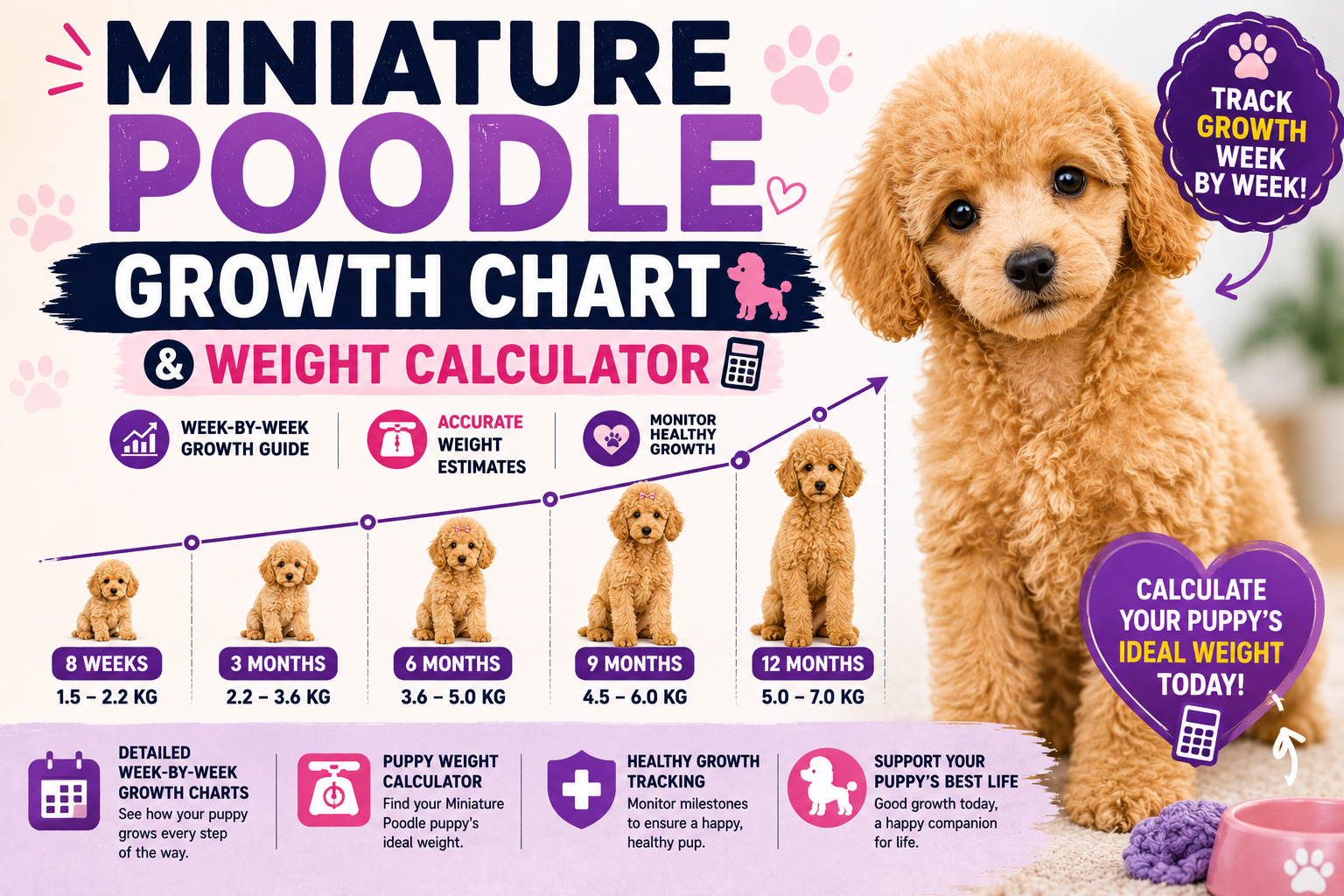 Miniature Poodle Growth Chart & Weight Calculator
