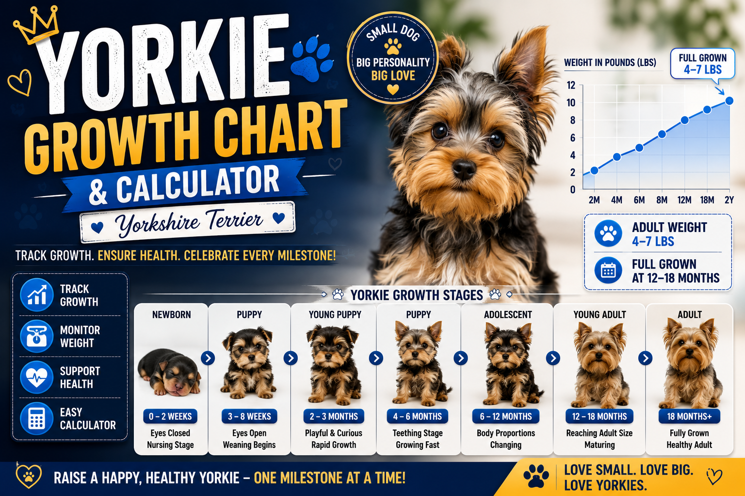 Yorkie Growth Chart & Calculator | Yorkshire Terrier