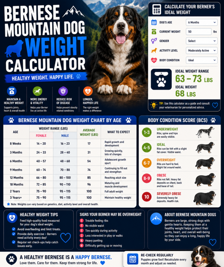 Bernese Mountain Dog Weight Calculator
