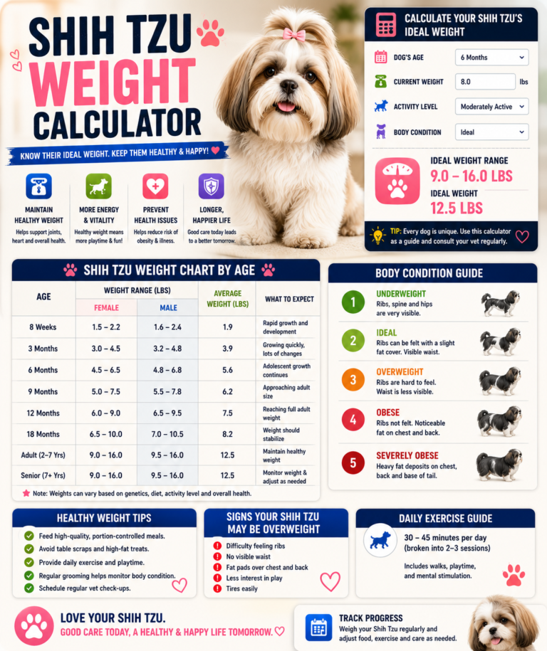 Shih Tzu Weight Calculator
