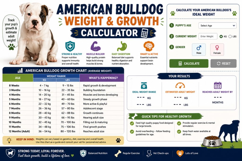 American Bulldog Weight & Growth Calculator