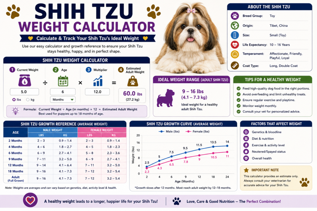 Shih Tzu Weight Calculator