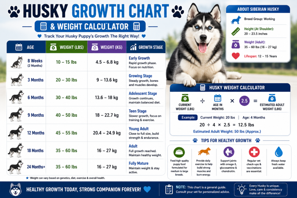 Husky Growth Chart & Weight Calculator